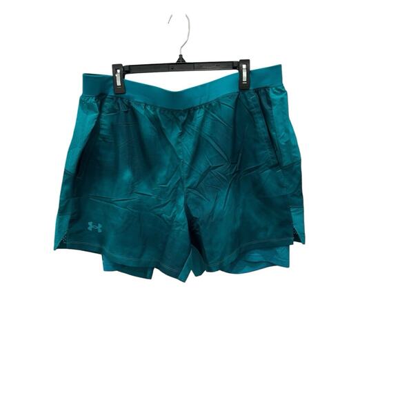 Under Armour Men’s Iso-Chill Up Pace 2-in -1 Shorts XXL Turquoise Polyester - Picture 1 of 6